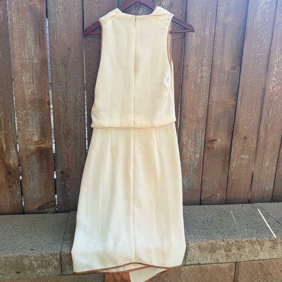 RACHEL Rachel Roy Cream Gold Ruffle Mini Sheath Dress Size 2 NWT Flawed - Picture 9 of 12